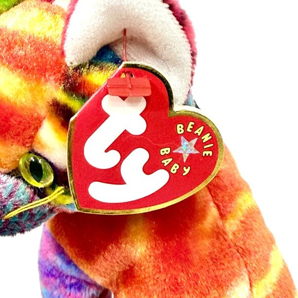Ty Beanie Baby Kaleidoscope Cat Plush Multicolor Collectible Plush Cat All Tags - Picture 7 of 12